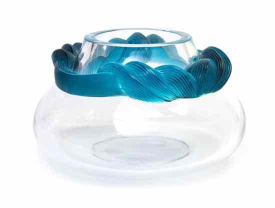 Appraisal: A Lalique Molded and Frosted Glass Cyrus Center Bowl of