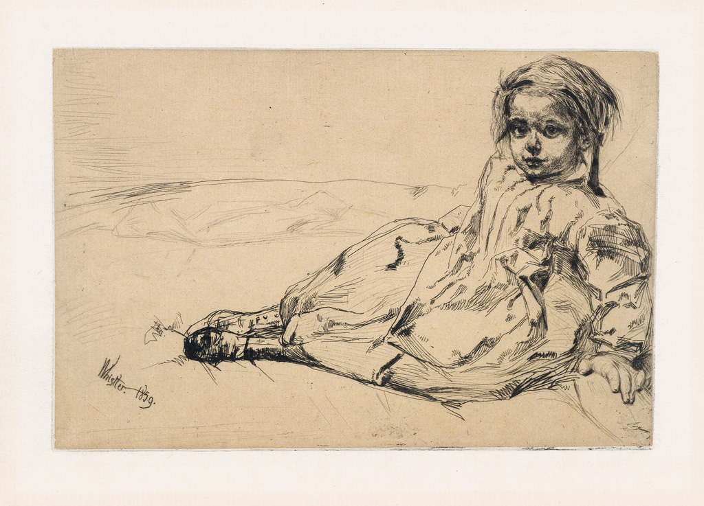 Appraisal: JAMES A M WHISTLER Bibi Valentin Etching and drypoint printed