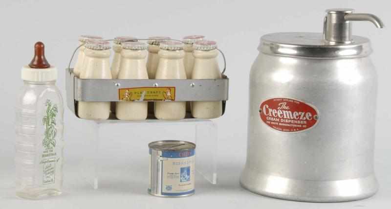 Appraisal: Lot of Assorted Milk Related Items Description Includes a Playcraft