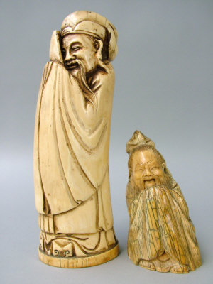 Appraisal: A Chinese carved ivory tusk early th century sympathetically carved