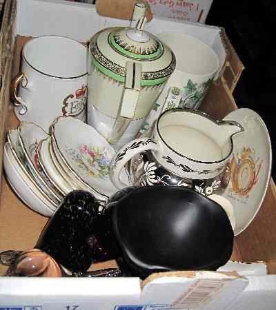 Appraisal: Good Tray of pottery to include Noritake Coffee Pot Wedgwood