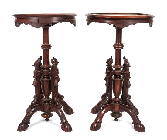 Appraisal: Sale Lot A Near Pair of Victorian Walnut Pedestal Tables