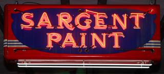 Appraisal: Neon Sargent Paint two-sided working porcelain sign x