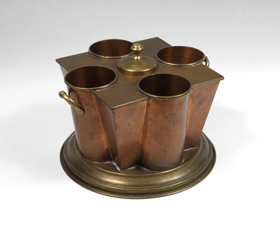 Appraisal: ART DECO COPPER WINE COOLER Holds bottles and ice in