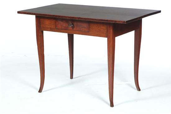 Appraisal: ONE-DRAWER WORK TABLE Midwestern mid th century figured cherry walnut