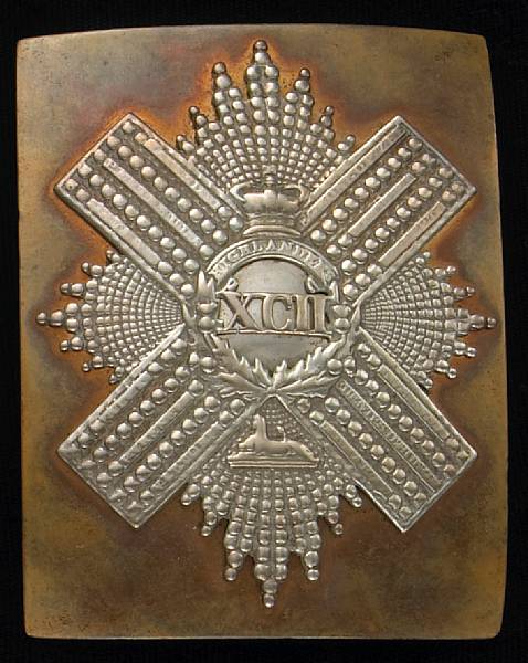 Appraisal: A Victorian shoulder belt plate of the nd Royal Highlanders