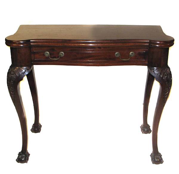 Appraisal: A George II style mahogany fold top games table repair