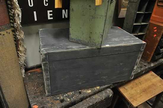 Appraisal: A GRAY PAINTED TIMBER TRUNK