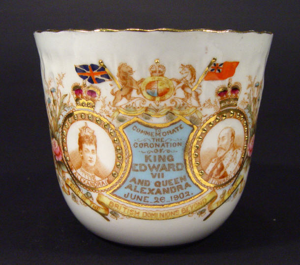 Appraisal: King Edward VII and Queen Alexandra Coronation mug with gilded