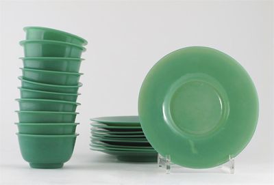 Appraisal: A collection of twenty Beijing glass bowls and saucers of