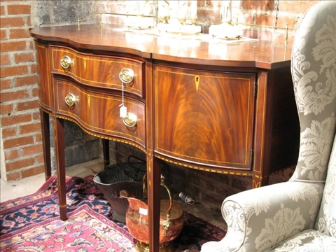 Appraisal: HENKEL HARRIS FEDERAL MAHOGANY SIDEBOARD th c made in Winchester