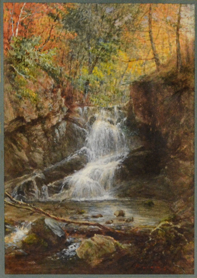 Appraisal: WATERFALL PAINTING BY W CRAIG sight size is '' X