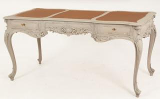 Appraisal: LOUIS XV STYLE CARVED AND PAINTED BUREAU PLAT DECORATIVE LOUIS