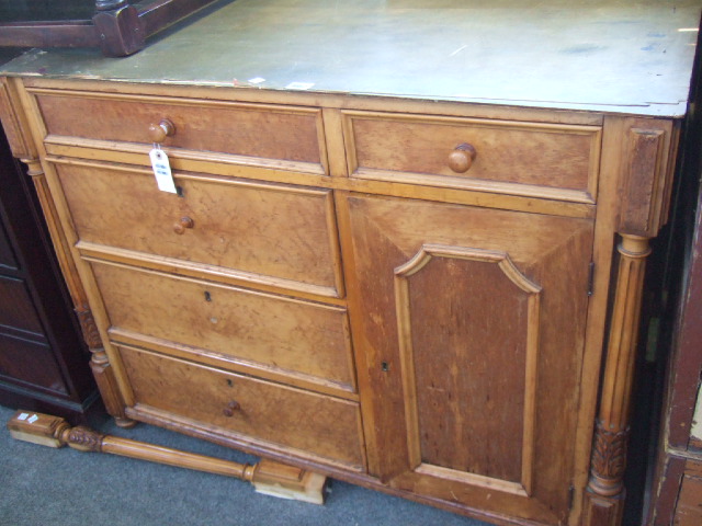 Appraisal: A th century French birds-eye maple dressing table the bevelled