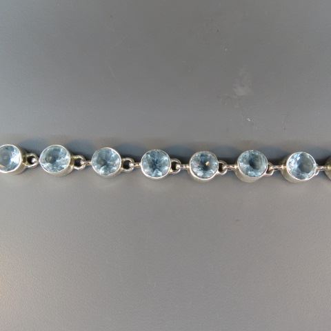 Appraisal: Blue Topaz Bracelet round gems totaling carats in sterling silver