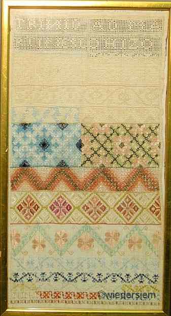 Appraisal: Colorful silk needlework th c unknown origin 'x ''