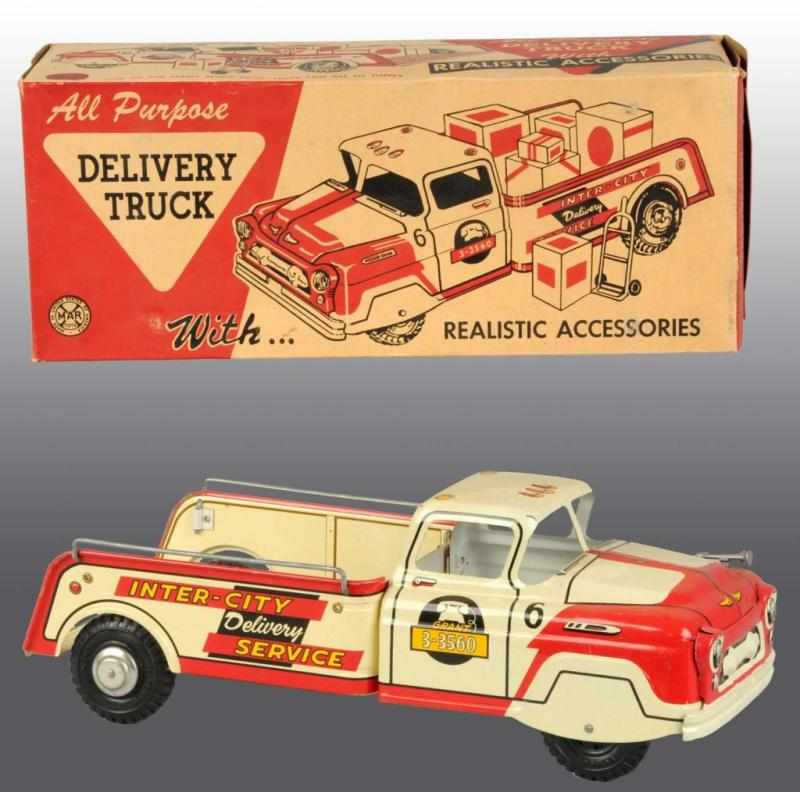 Appraisal: Pressed Steel Marx Delivery Truck Toy Description American Scarce toy