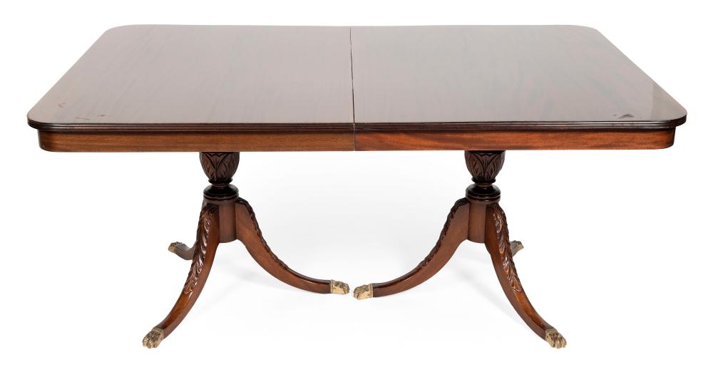 Appraisal: DOUBLE PEDESTAL DINING TABLE TH CENTURY HEIGHT LENGTH WIDTH DOUBLE