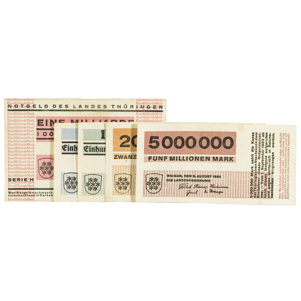 Appraisal: Herbert Bayer - Set of Bank Notes for the Government