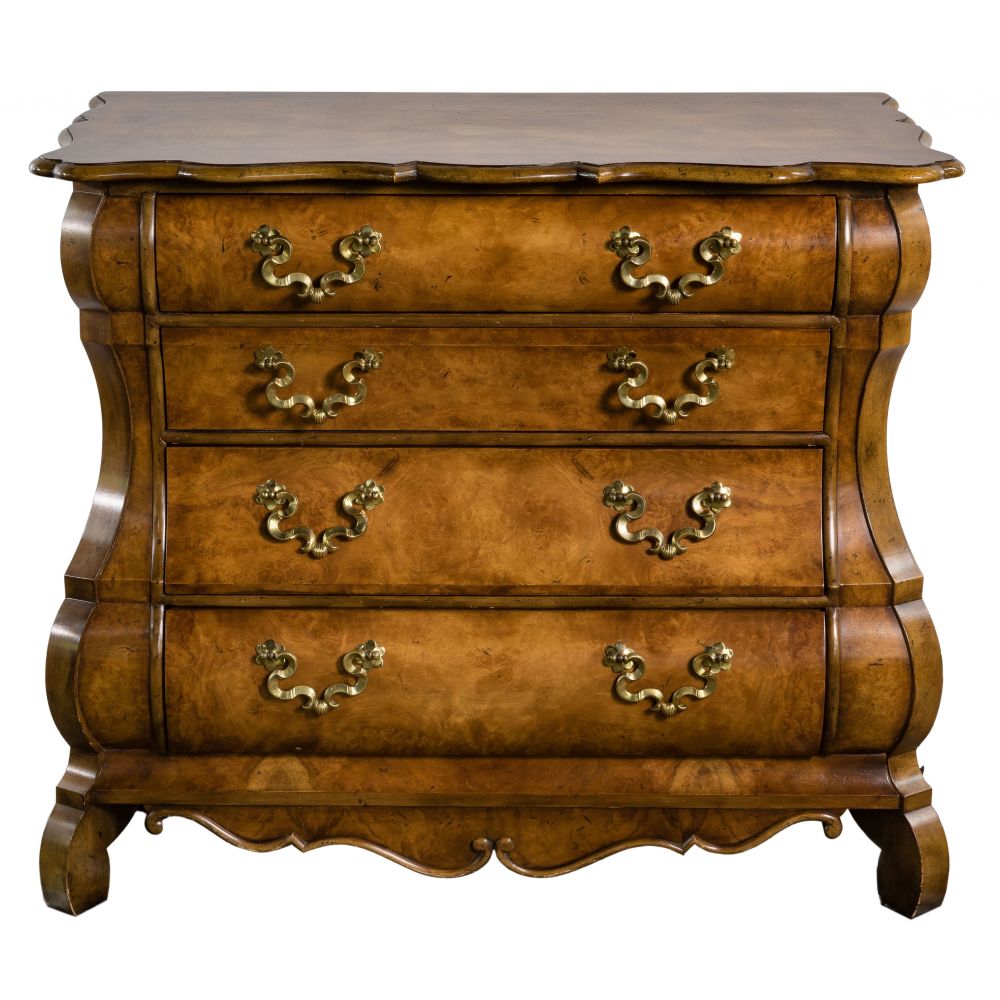 Appraisal: BAKER FURNITURE BAROQUE STYLE BOMBE DRESSER Dutch Chest having French