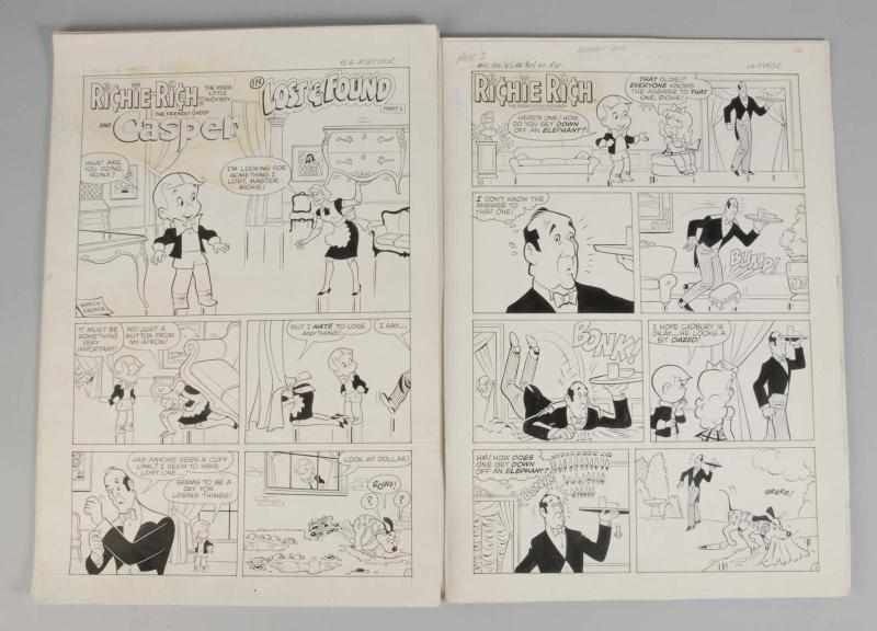 Appraisal: Lot of Richie Rich Comic Art Illustrations Description Includes two