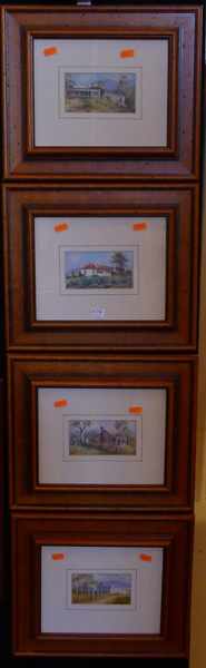 Appraisal: A GROUP OF FOUR PAUL NASH WORKS DEPICTING COUNTRY COTTAGES