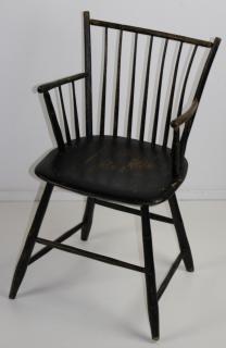 Appraisal: Rod Back Bamboo Turned Windsor Arm Chair Early Th C