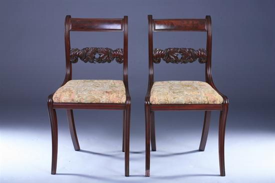 Appraisal: SET OF SIX LATE FEDERAL MAHOGANY SIDE CHAIRS Early th