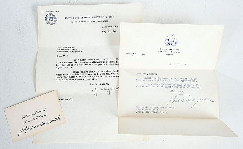 Appraisal: Three Historic Autographs July dated letter on Department of Justice