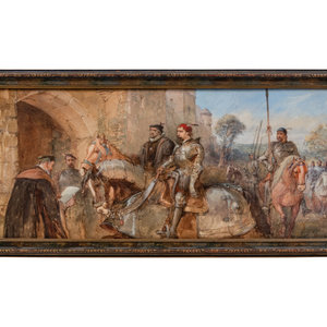 Appraisal: Charles Cattermole British - Soldiers Approaching an Arch watercolor x