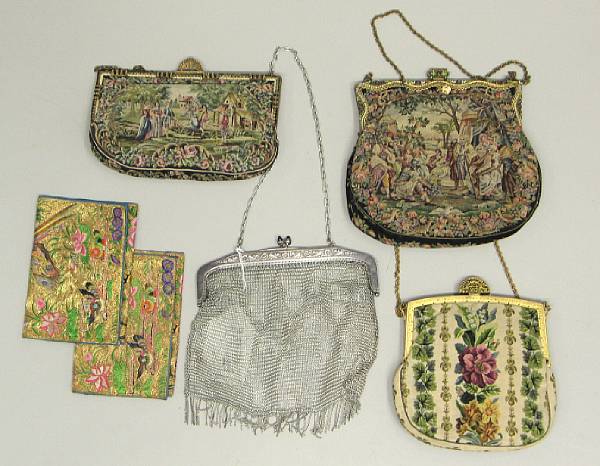 Appraisal: An assembled group of purses first half th century Comprising