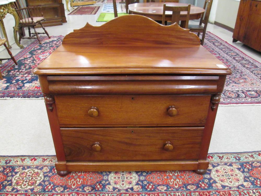 Appraisal: SMALL MAHOGANY THREE-DRAWER CHEST English or Scottish th century H