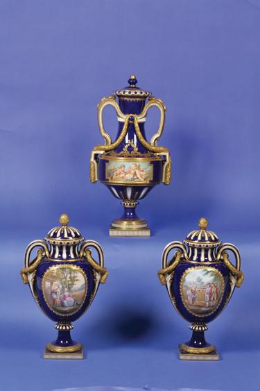 Appraisal: AN IMPORTANT MINTON GARNITURE in the Servres style the principal