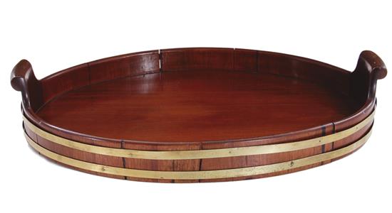 Appraisal: English mahogany and brass-bound tray mid to late th century