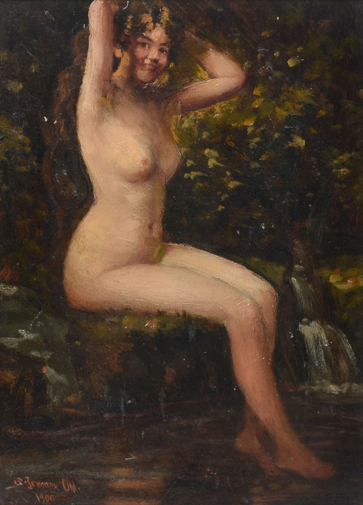 Appraisal: UHL Silas Jerome American - Young Nude Seated with Feet