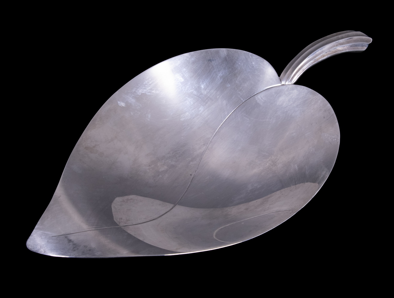 Appraisal: MID-CENTURY TIFFANY CO STERLING LEAF DISH Mid- th c Footed