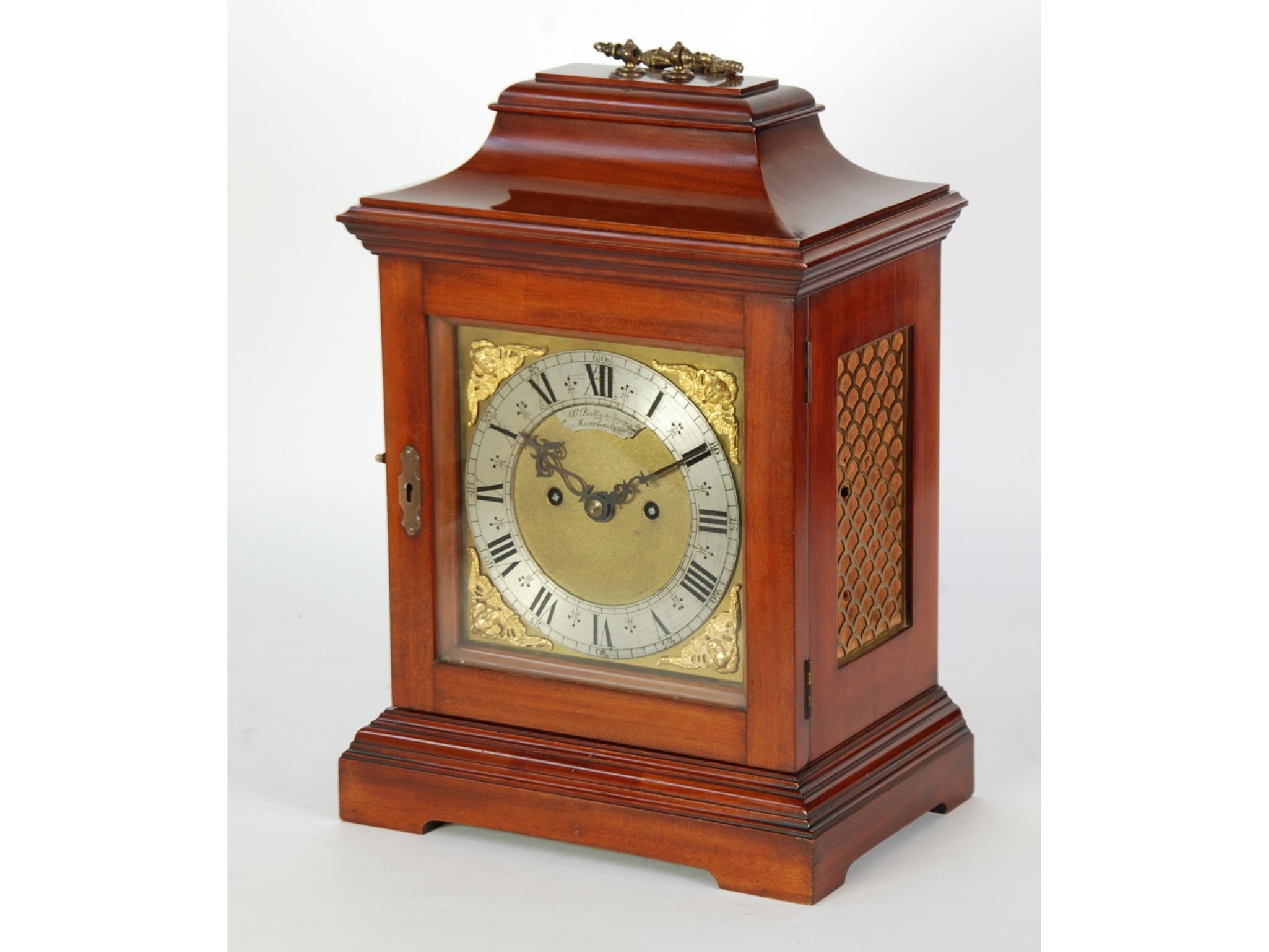 Appraisal: EARLY TWENTIETH CENTURY GEORGIAN STYLE MAHOGANY MANTEL CLOCK retailed by