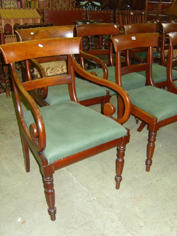 Appraisal: A set of eight Regency mahogany dining chairs with spade