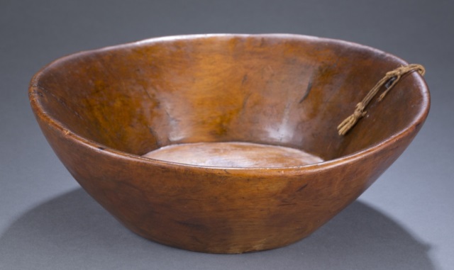 Appraisal: th c Turned Treenware Bowl Circular form with a wide