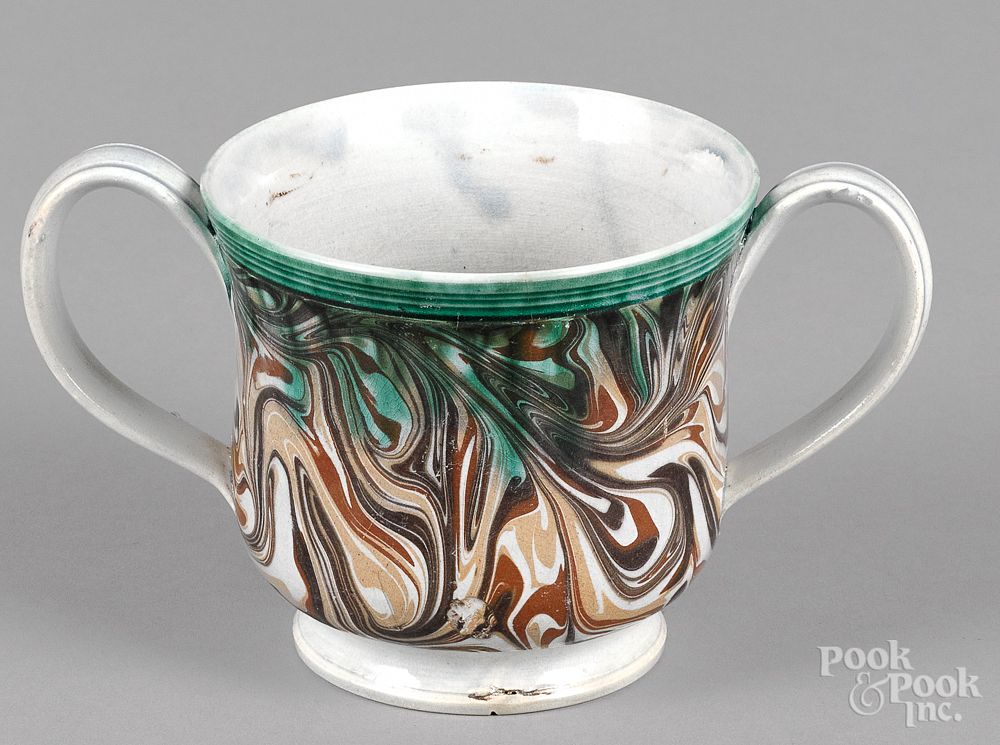 Appraisal: Mocha loving cup th c Mocha loving cup th c