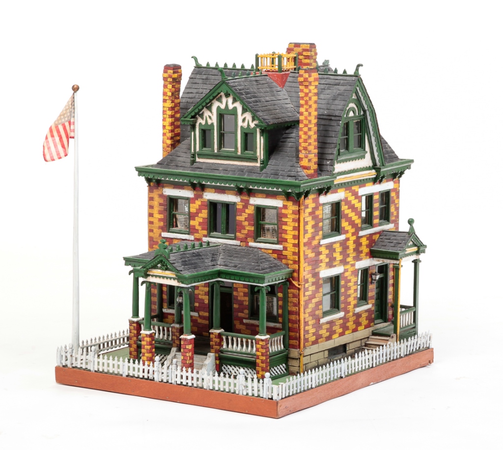 Appraisal: AMERICAN MODEL OF A VICTORIAN BRICK HOUSE Original label This