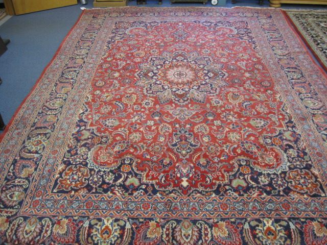 Appraisal: Mahal Persian Handmade Room Size Rug rich florals red field