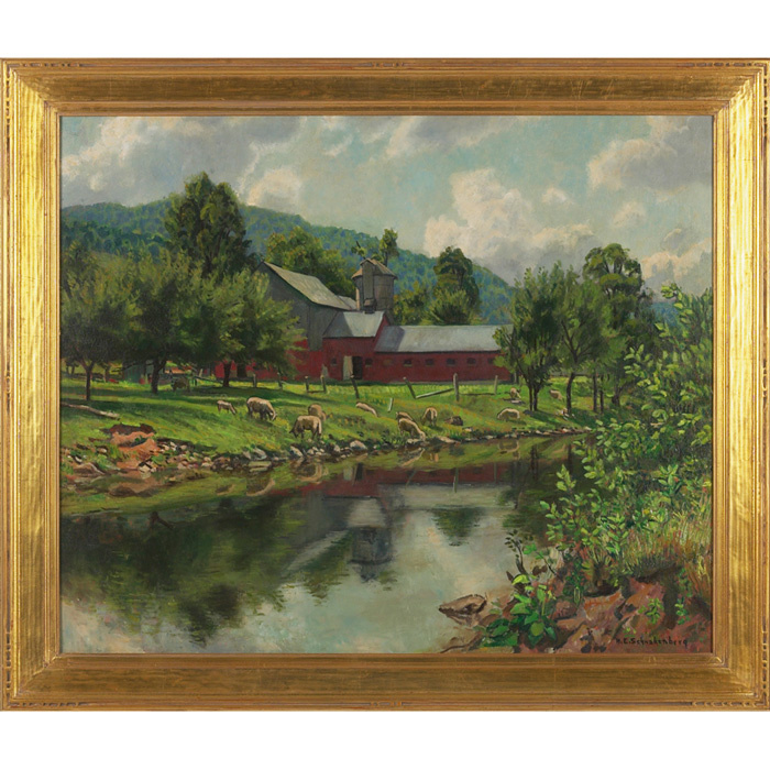 Appraisal: Henry Ernest Schnackenberg American - The River Farm oil on