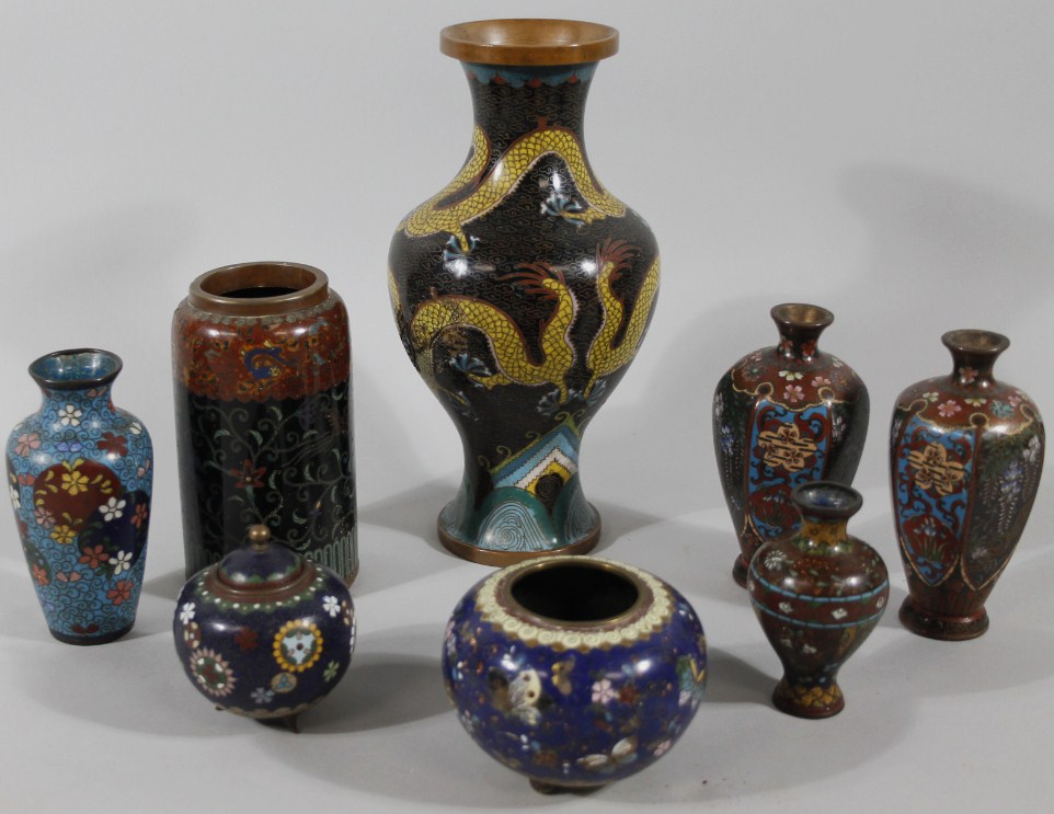 Appraisal: Various cloisonn to include a dragon decorated vase a pair