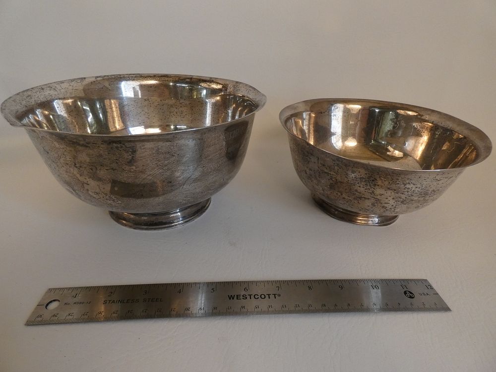 Appraisal: PAUL REVERE STERLING BOWLS Lot of two Paul Revere style