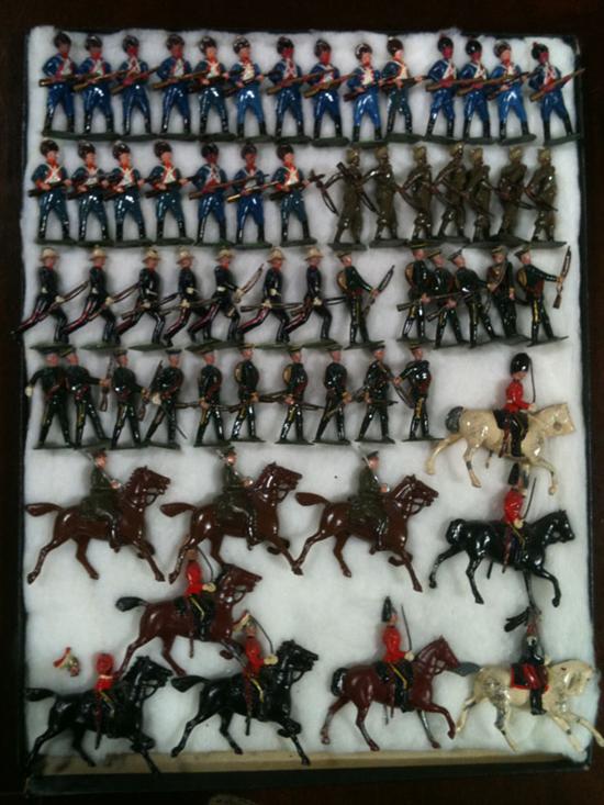 Appraisal: GROUP OF LEAD SOLDIERS Good assortment of approximately sixty-five polychrome