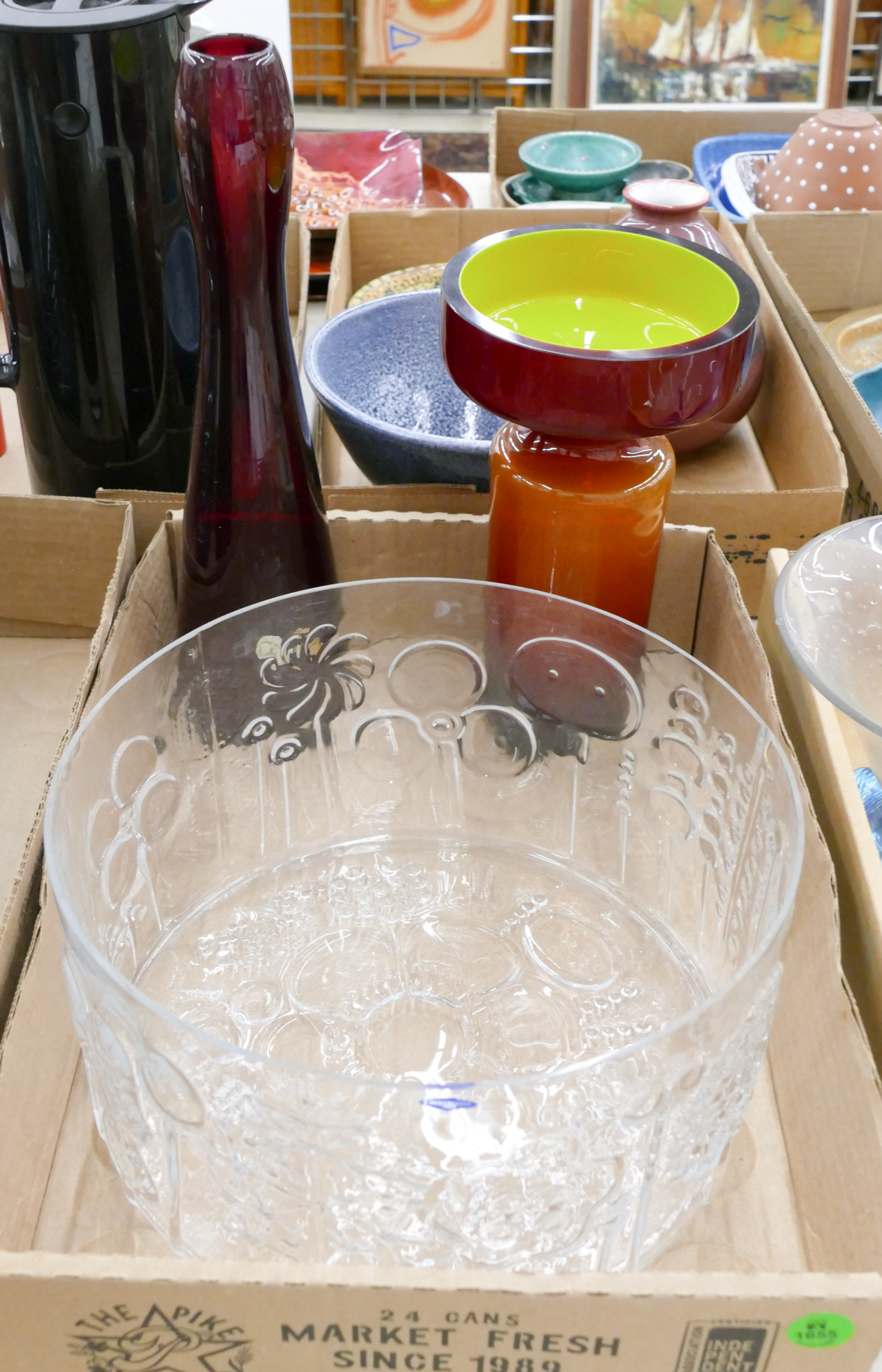 Appraisal: Box Scandinavian Glass Vases etc