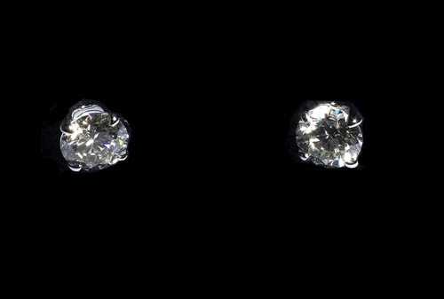 Appraisal: BRILLIANT-CUT DIAMOND STUD EARRINGS White gold Elegant solitaire stud earrings