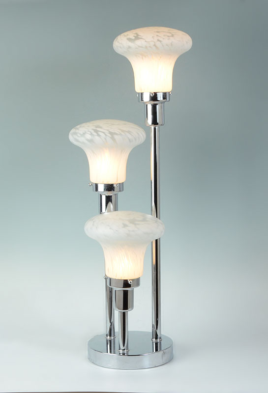 Appraisal: ATTRIB MAZZEGA CHROME MURANO GLASS TABLE LAMP Attributed to Mazzega