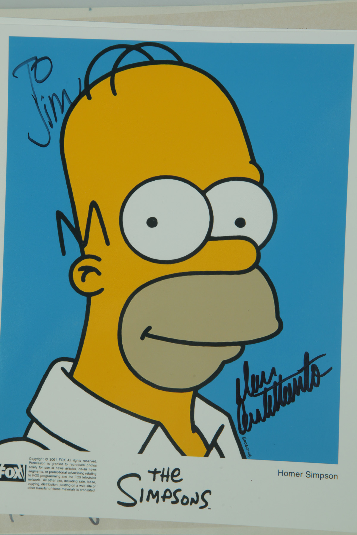 Appraisal: COLLECTION OF TELEVISION AUTOGRAPHS FEATURING SEINFELD AND THE SIMPSONS Twentieth